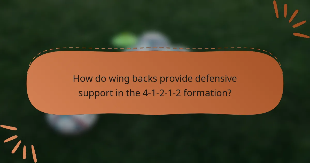 How do wing backs provide defensive support in the 4-1-2-1-2 formation?