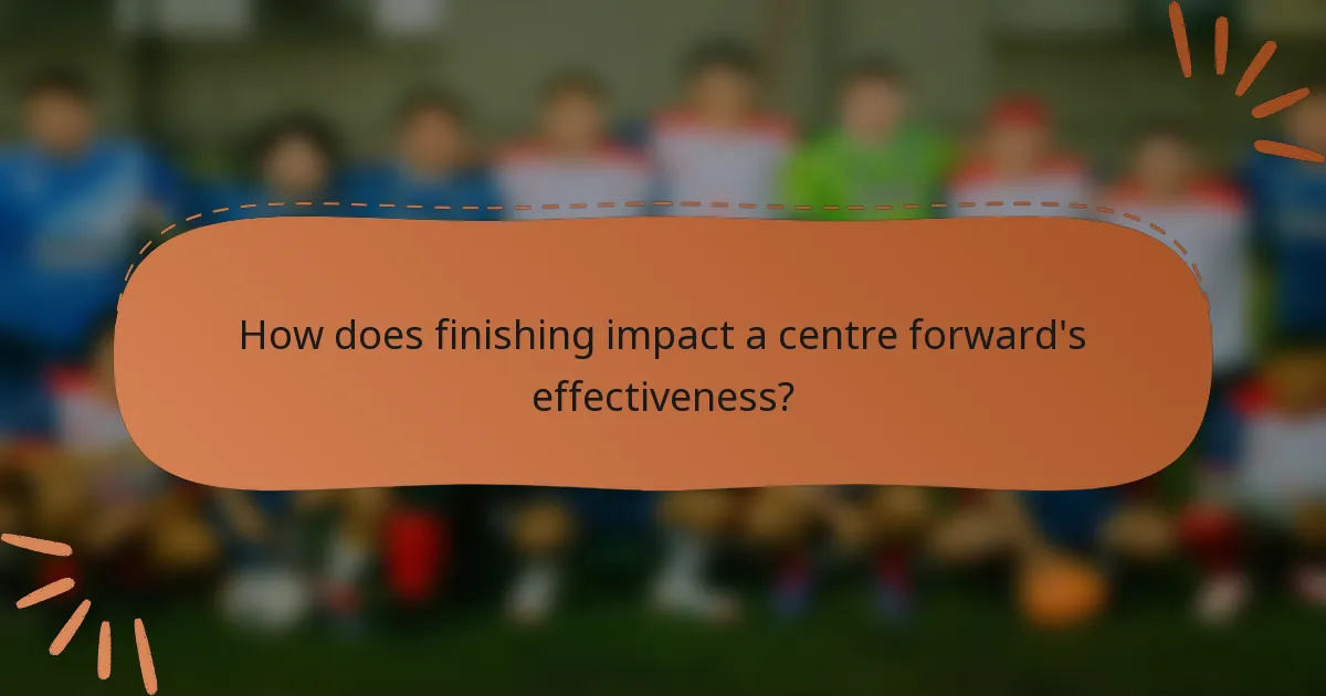 How does finishing impact a centre forward's effectiveness?
