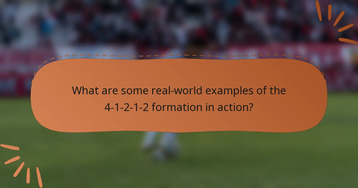 What are some real-world examples of the 4-1-2-1-2 formation in action?