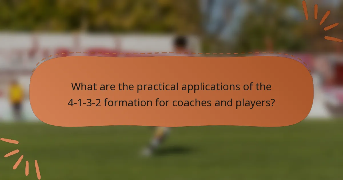What are the practical applications of the 4-1-3-2 formation for coaches and players?