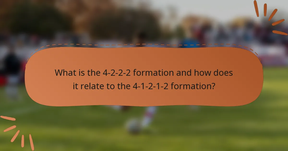 What is the 4-2-2-2 formation and how does it relate to the 4-1-2-1-2 formation?