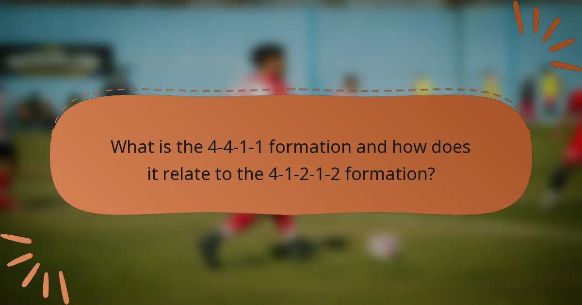 What is the 4-4-1-1 formation and how does it relate to the 4-1-2-1-2 formation?