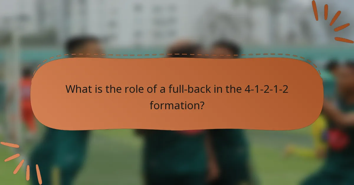 What is the role of a full-back in the 4-1-2-1-2 formation?