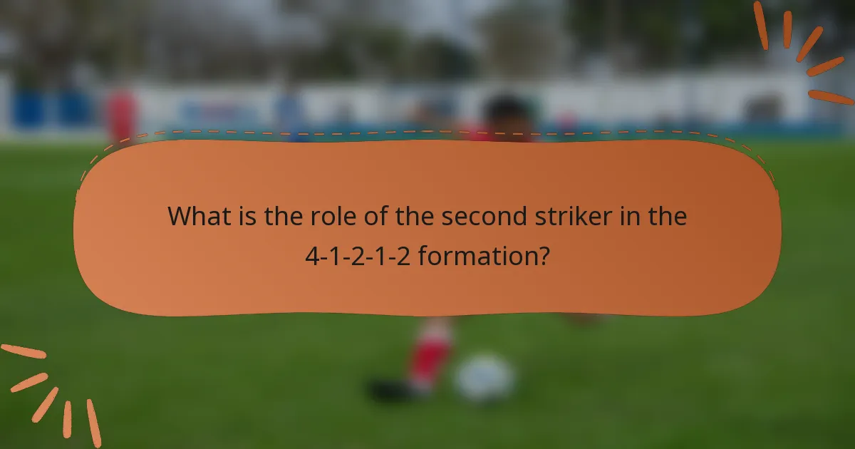 What is the role of the second striker in the 4-1-2-1-2 formation?