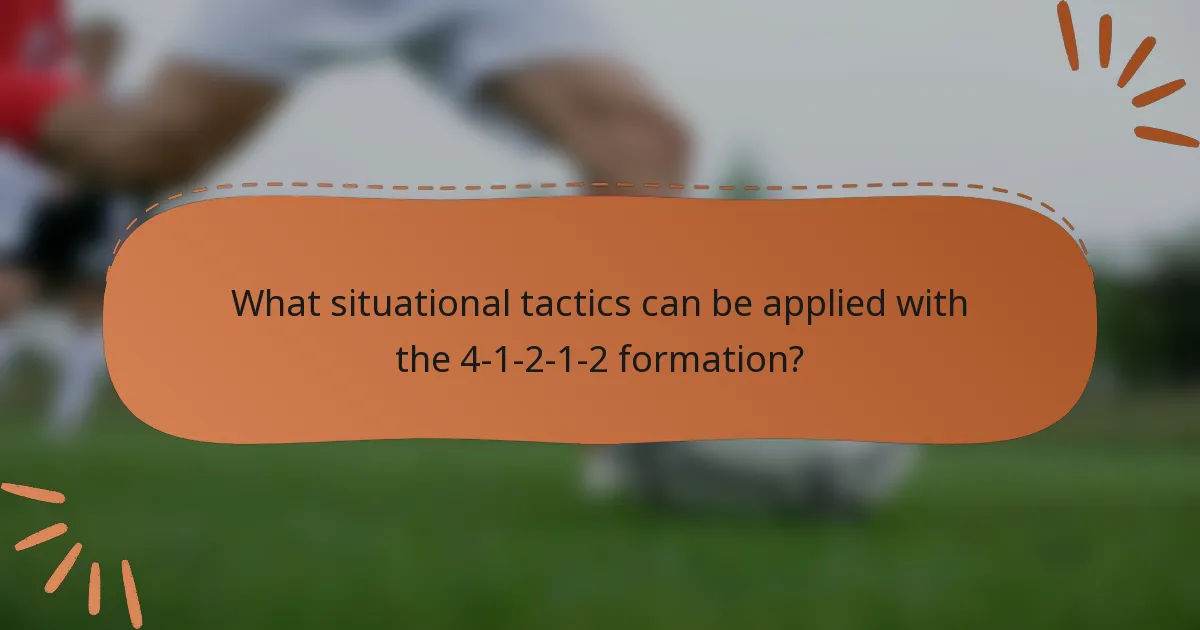 What situational tactics can be applied with the 4-1-2-1-2 formation?